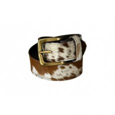 Pampeano Brown and White Cowhide Leather Belt