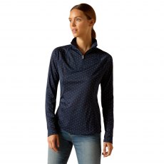 Ariat Women's Sunstopper 3.0 1/4 Zip Baselayer Navy Dot Ariat Women's Sunstopper 3.0 1/4 Zip Baselayer Navy Dot