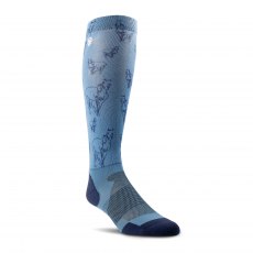 AriatTEK Slim Printed Socks Navy Sketch Horse