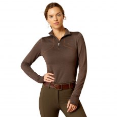 Ariat Women's Gridwork 1/4 Zip Baselayer Mole Heather