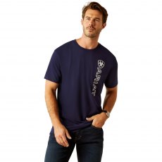 Ariat Men's Vertical Logo T-Shirt Classic Blue/White