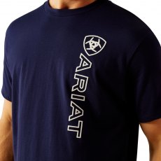 Ariat Men's Vertical Logo T-Shirt Classic Blue/White