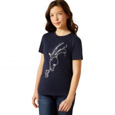 Ariat Kids Hay Girl T-Shirt Navy